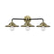 Railroad Bath Vanity Light shown in the Black Antique Brass finish with a Antique Brass shade