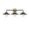 Railroad Bath Vanity Light shown in the Black Antique Brass finish with a Matte Black shade