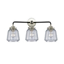 Chatham Bath Vanity Light shown in the Black Polished Nickel finish with a Clear shade