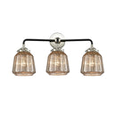 Chatham Bath Vanity Light shown in the Black Polished Nickel finish with a Mercury shade