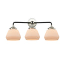 Fulton Bath Vanity Light shown in the Black Polished Nickel finish with a Matte White shade