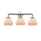 Fulton Bath Vanity Light shown in the Black Polished Nickel finish with a Matte White shade