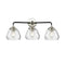 Fulton Bath Vanity Light shown in the Black Polished Nickel finish with a Clear shade