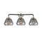 Fulton Bath Vanity Light shown in the Black Polished Nickel finish with a Plated Smoke shade