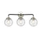 Beacon Bath Vanity Light shown in the Black Polished Nickel finish with a Seedy shade