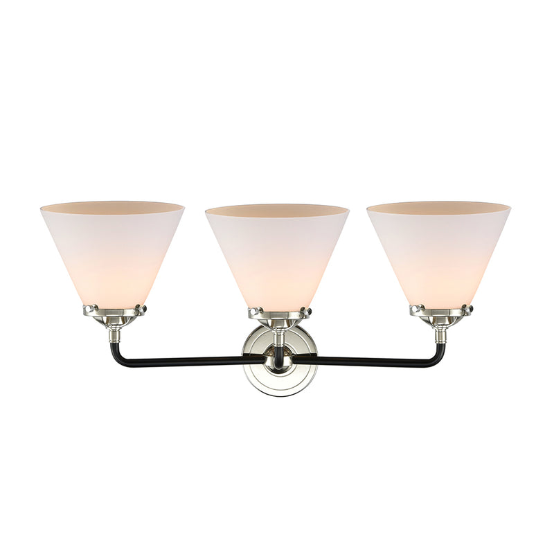 Innovations Lighting Large Cone 3 Light Bath Vanity Light Part Of The Nouveau Collection 284-3W-BPN-G41-LED