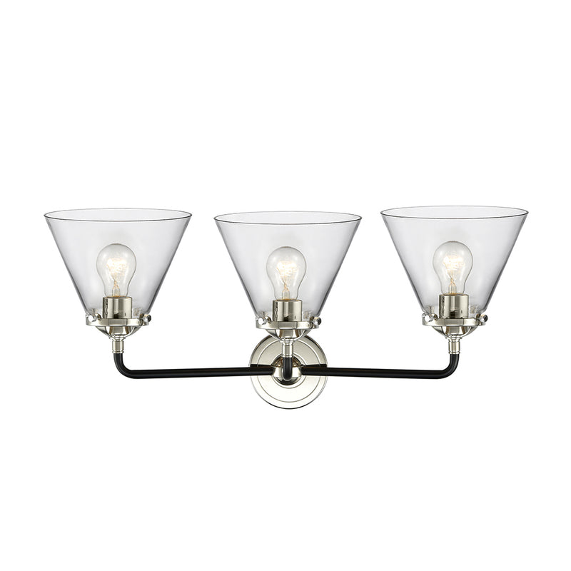Innovations Lighting Large Cone 3 Light Bath Vanity Light Part Of The Nouveau Collection 284-3W-BPN-G42-LED