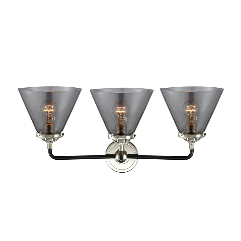 Innovations Lighting Large Cone 3 Light Bath Vanity Light Part Of The Nouveau Collection 284-3W-BPN-G43-LED