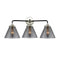 Cone Bath Vanity Light shown in the Black Polished Nickel finish with a Plated Smoke shade
