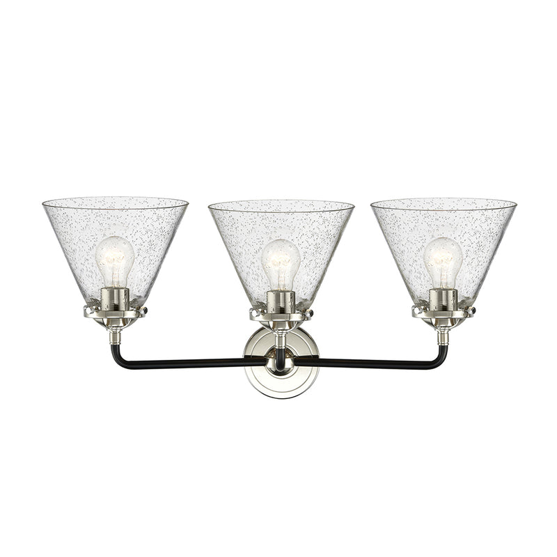 Innovations Lighting Large Cone 3 Light Bath Vanity Light Part Of The Nouveau Collection 284-3W-BPN-G44-LED
