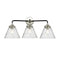 Cone Bath Vanity Light shown in the Black Polished Nickel finish with a Seedy shade