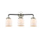 Bell Bath Vanity Light shown in the Black Polished Nickel finish with a Matte White shade