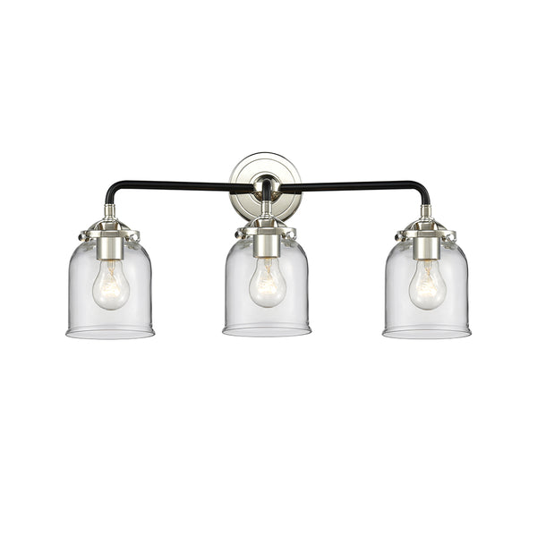 Bell Bath Vanity Light shown in the Black Polished Nickel finish with a Clear shade