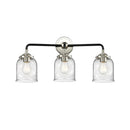 Bell Bath Vanity Light shown in the Black Polished Nickel finish with a Seedy shade
