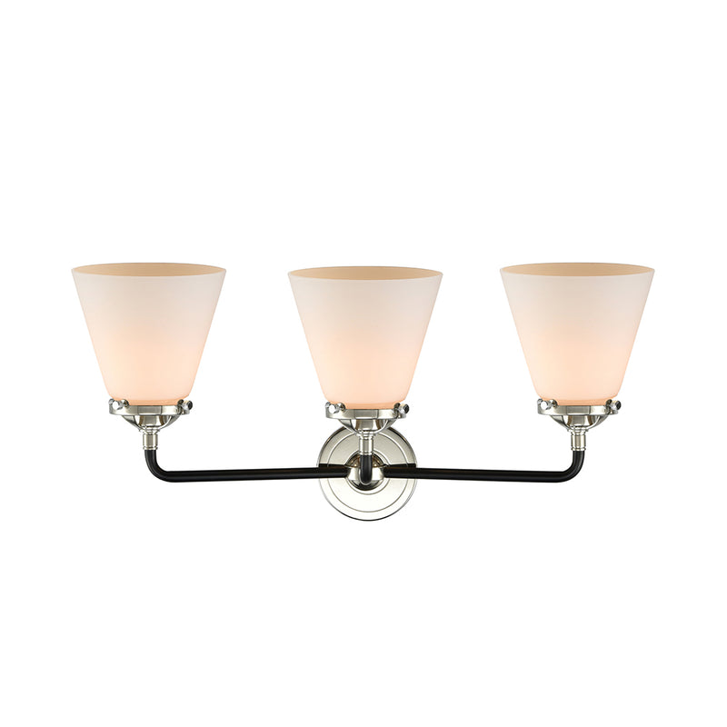 Innovations Lighting Small Cone 3 Light Bath Vanity Light Part Of The Nouveau Collection 284-3W-BPN-G61-LED