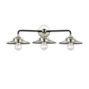 Railroad Bath Vanity Light shown in the Black Polished Nickel finish with a Polished Nickel shade