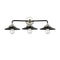Railroad Bath Vanity Light shown in the Black Polished Nickel finish with a Matte Black shade