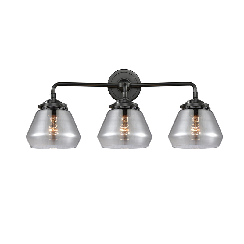 Fulton Bath Vanity Light shown in the Oil Rubbed Bronze finish with a Plated Smoke shade