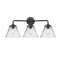 Cone Bath Vanity Light shown in the Oil Rubbed Bronze finish with a Clear shade