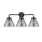 Cone Bath Vanity Light shown in the Oil Rubbed Bronze finish with a Plated Smoke shade