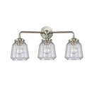 Chatham Bath Vanity Light shown in the Brushed Satin Nickel finish with a Clear shade