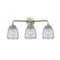 Chatham Bath Vanity Light shown in the Brushed Satin Nickel finish with a Clear shade