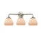 Fulton Bath Vanity Light shown in the Brushed Satin Nickel finish with a Matte White shade