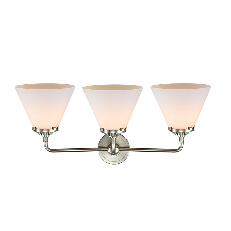 Innovations Lighting Large Cone 3 Light Bath Vanity Light Part Of The Nouveau Collection 284-3W-SN-G41-LED