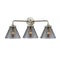 Cone Bath Vanity Light shown in the Brushed Satin Nickel finish with a Plated Smoke shade