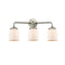 Bell Bath Vanity Light shown in the Brushed Satin Nickel finish with a Matte White shade