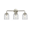Bell Bath Vanity Light shown in the Brushed Satin Nickel finish with a Clear shade