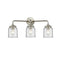 Bell Bath Vanity Light shown in the Brushed Satin Nickel finish with a Clear shade