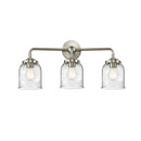 Bell Bath Vanity Light shown in the Brushed Satin Nickel finish with a Seedy shade