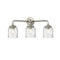 Bell Bath Vanity Light shown in the Brushed Satin Nickel finish with a Seedy shade