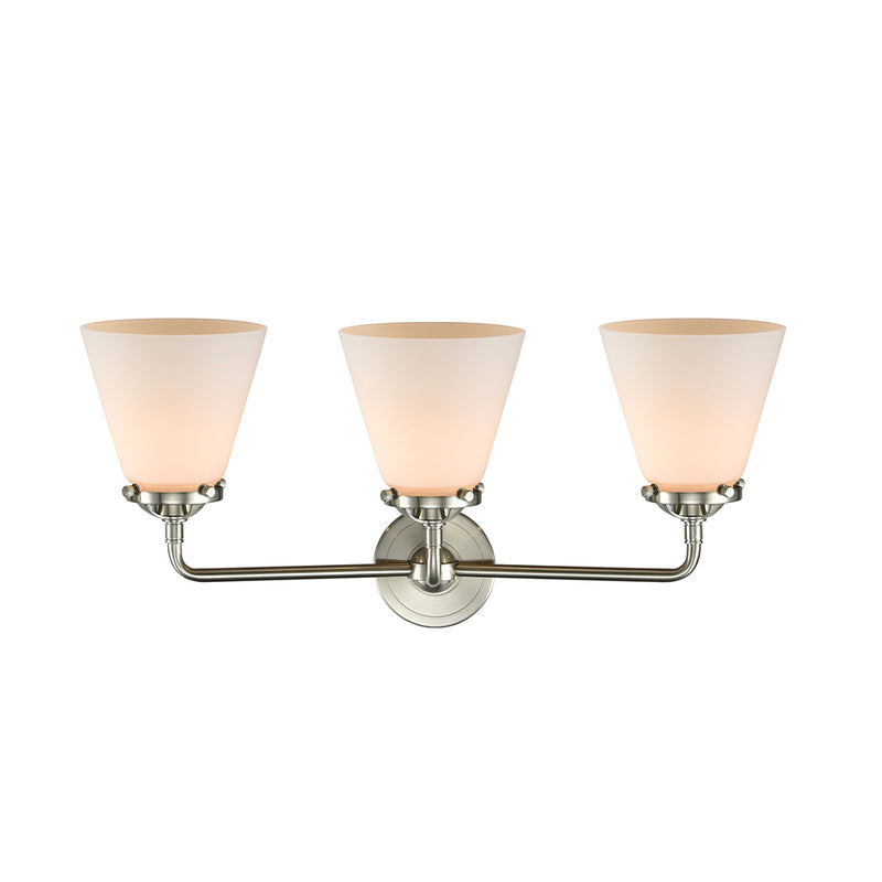 Innovations Lighting Small Cone 3 Light Bath Vanity Light Part Of The Nouveau Collection 284-3W-SN-G61-LED