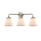 Cone Bath Vanity Light shown in the Brushed Satin Nickel finish with a Matte White shade