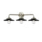 Railroad Bath Vanity Light shown in the Brushed Satin Nickel finish with a Matte Black shade