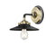 Railroad Sconce shown in the Black Antique Brass finish with a Matte Black shade