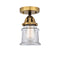 Canton Semi-Flush Mount shown in the Black Antique Brass finish with a Clear shade