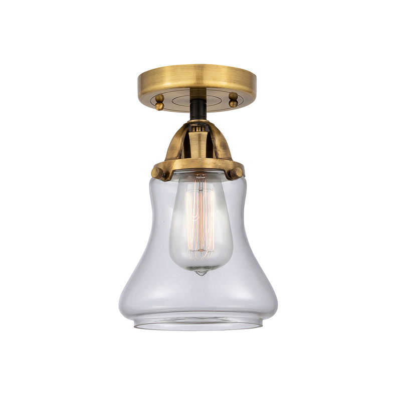 Bellmont Semi-Flush Mount shown in the Black Antique Brass finish with a Clear shade