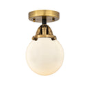 Beacon Semi-Flush Mount shown in the Black Antique Brass finish with a Matte White shade