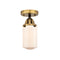 Dover Semi-Flush Mount shown in the Black Antique Brass finish with a Matte White shade