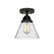 Cone Semi-Flush Mount shown in the Matte Black finish with a Seedy shade