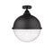 Hampden Semi-Flush Mount shown in the Matte Black finish with a Seedy shade