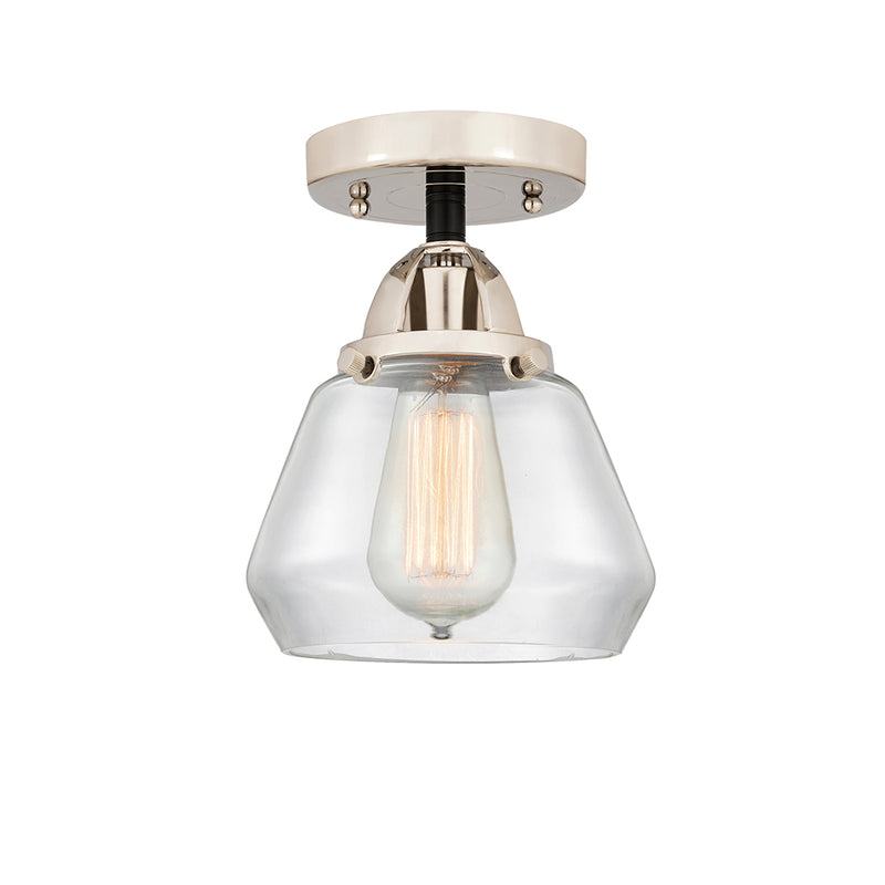 Fulton Semi-Flush Mount shown in the Black Polished Nickel finish with a Clear shade