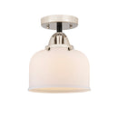 Bell Semi-Flush Mount shown in the Black Polished Nickel finish with a Matte White shade