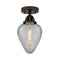 Geneseo Semi-Flush Mount shown in the Oil Rubbed Bronze finish with a Clear Crackled shade