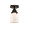 Bell Semi-Flush Mount shown in the Oil Rubbed Bronze finish with a Matte White shade