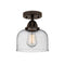 Bell Semi-Flush Mount shown in the Oil Rubbed Bronze finish with a Seedy shade