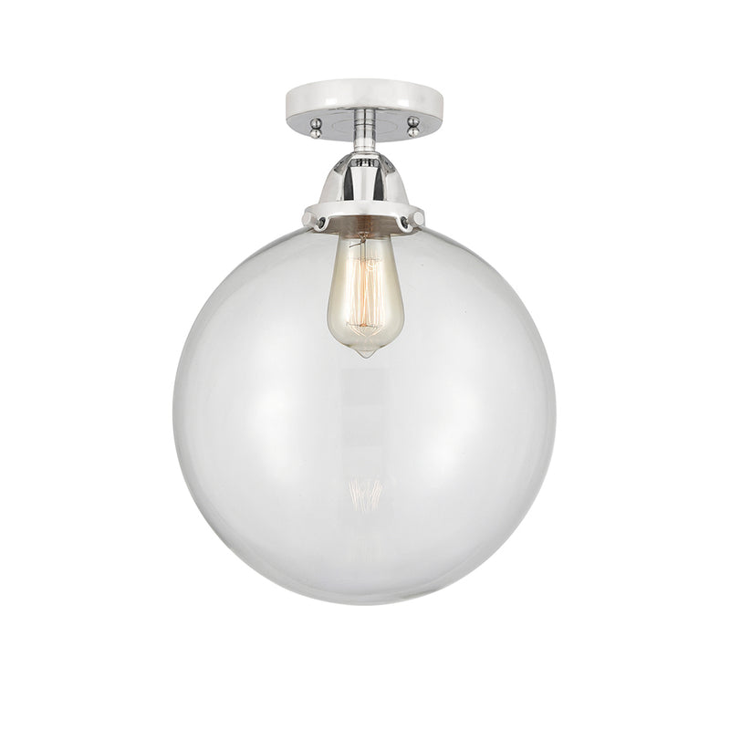 Beacon Semi-Flush Mount shown in the Polished Chrome finish with a Clear shade